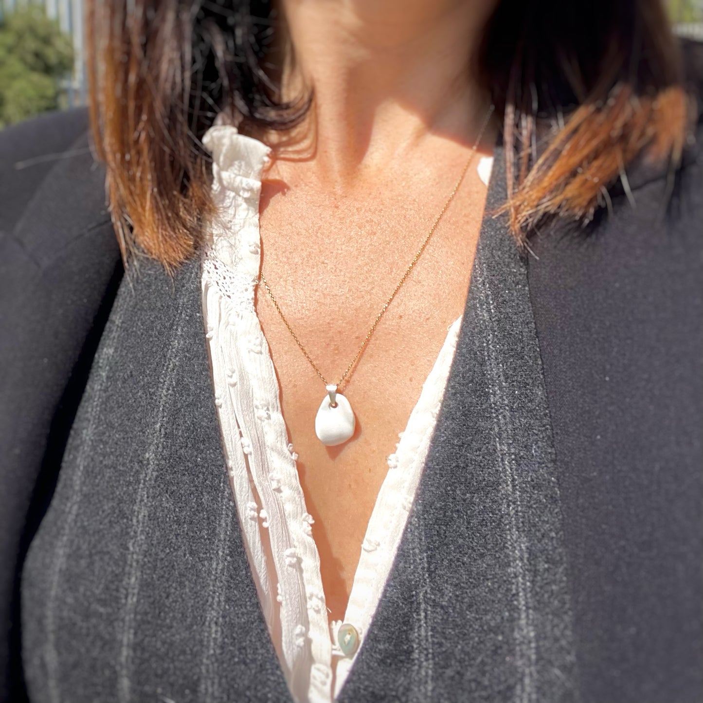 Colgante Onda simple. Pequeño. Color Blanco