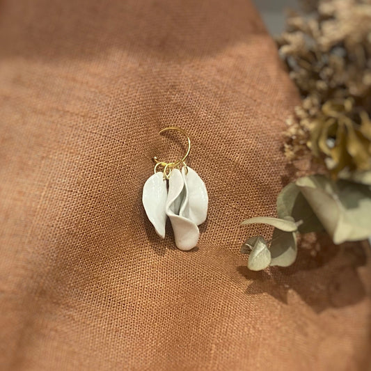 pendientes Racimo. Mediano. Color Blanco. Detalle 1